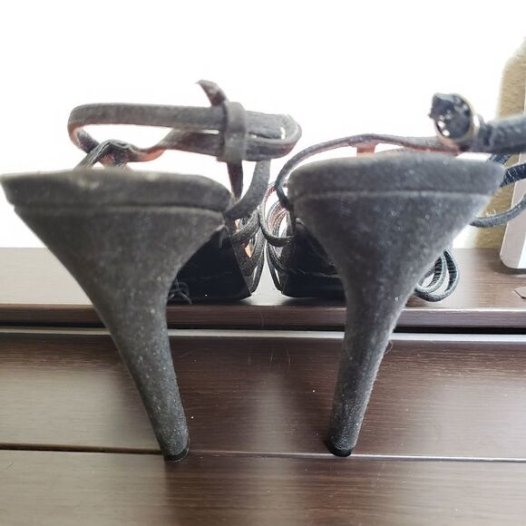 Via Spiga promise black glitter strappy heels 10 - Picture 5 of 7